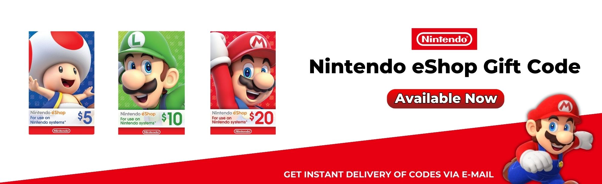 Nintendo eShop codes Website banners